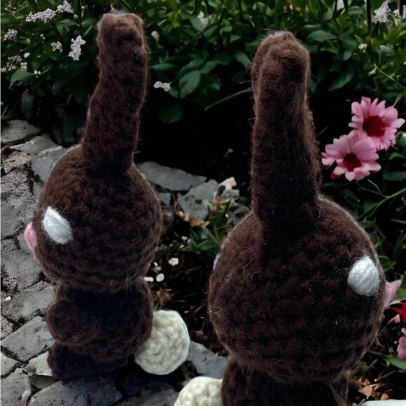 Jason’s Creations l Hand-crocheted l Chocolate Brown Bunny l Amigurumi l 6” New - Picture 8 of 11